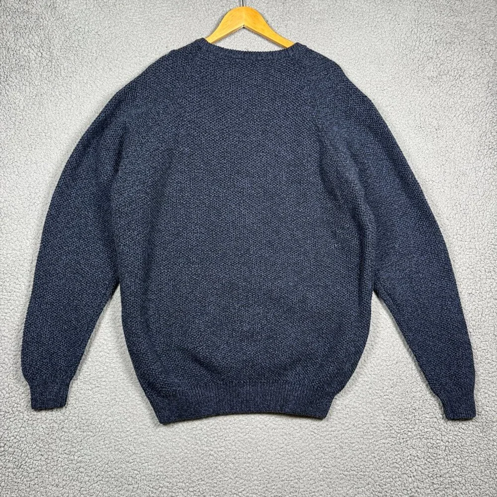 St Johns Bay Fisherman Sweater Mens Size‎ XLT Navy Cable Knit Raglan Ribbed VTG